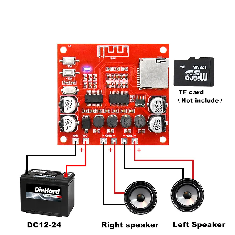 XH-A233 15 Вт X 2 Bluetooth 4 цифровой усилитель мощности плата стерео TF-карта