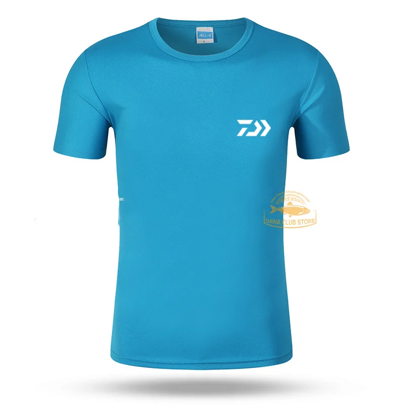 

Daiwa Round Neck Fishing Short Sleeve T-shirts Men's Summer Outdoor Quick-drying Solid Color T-sleeves Leisure Sport T-shirts