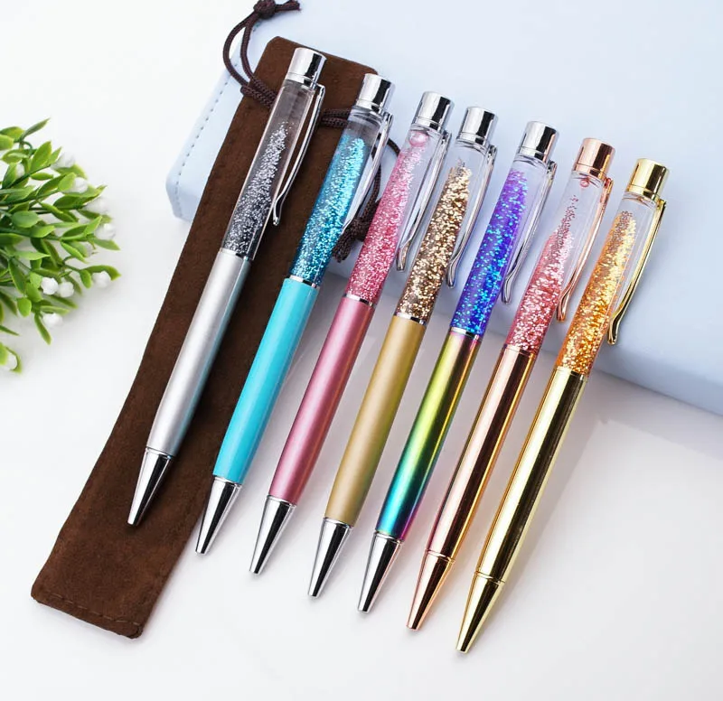 Роскошная шариковая ручка из золотой фольги бархатный для ручки сумка