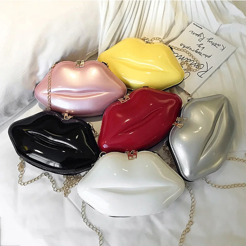 Сексуальная акриловая сумка-мессенджер с рисунком губ модная женская