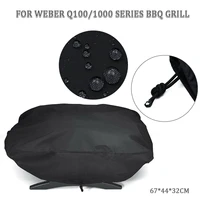 dustproof bbq grill protector 210d coating rainproof sun protection for weber 7110 q100 1000 series bbq grill cover