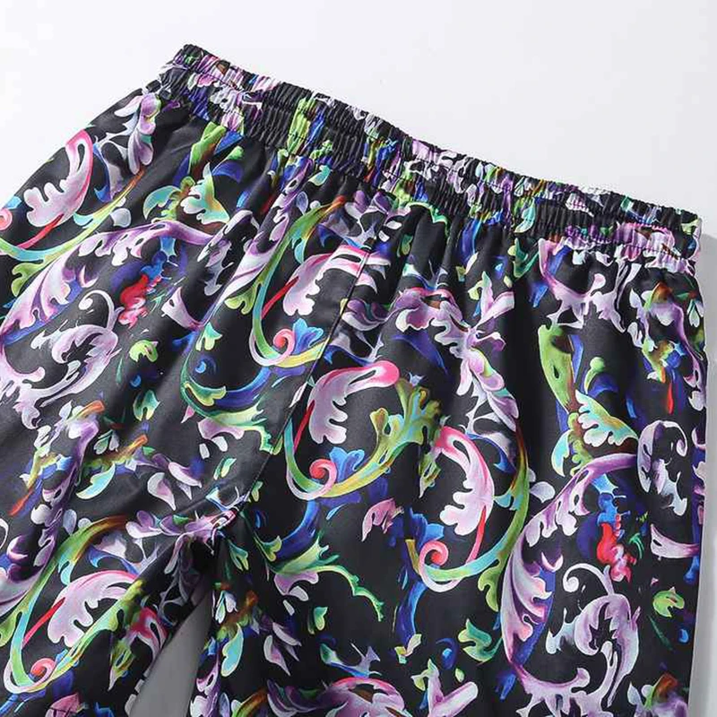 European Summer New Casual Shorts Men's Brand Exquisite Printing Beach Pants Trendy Sports Five-Point