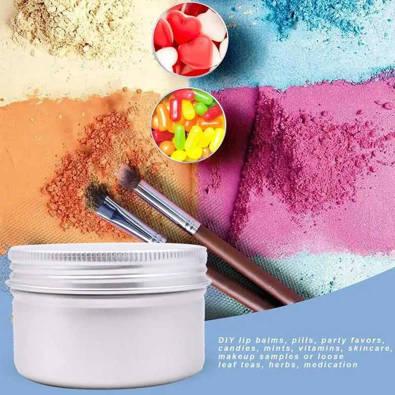 1PC120ML маленькие жестяные банки коробка для хранения винтовая крышка алюминиевая