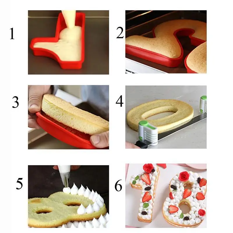 

1PC Silicone Number Cake Mould Number Baking Cake Kitchen Accessories Baking Tool Baking