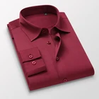 Мужская однотонная деловая рубашка, новинка 2021, облегающая Повседневная Блузка с отворотом и длинным рукавом, деловые Топы больших размеров 5XL, Мужская брендовая одежда