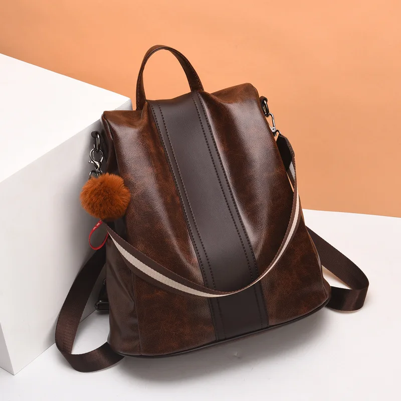 

Fashionable Leather Lady Packs Sports Outdoor Shopping women backpacks Anti-theft PU Leather Woman day Backpack
