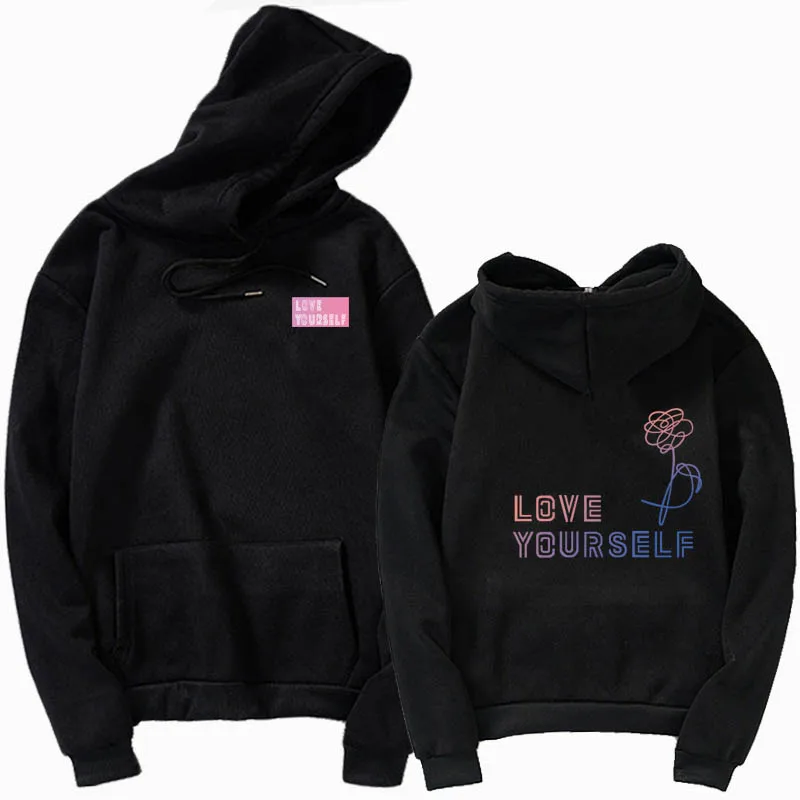 K pop Bangtan/толстовки и свитшоты с имитацией любви для мальчиков Женская одежда