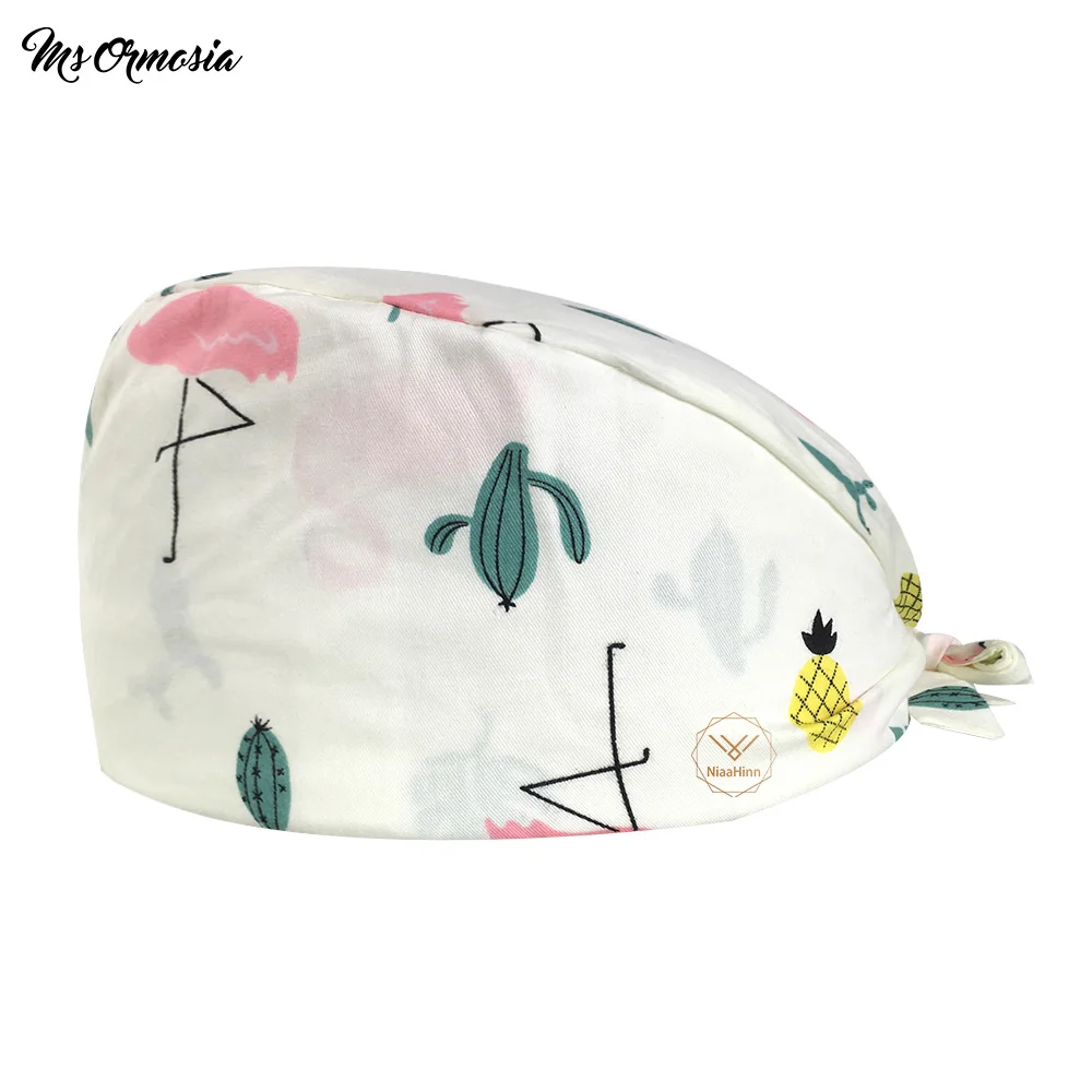 Новая модная хлопковая шапка с мультяшным принтом кактуса Регулируемая скраб