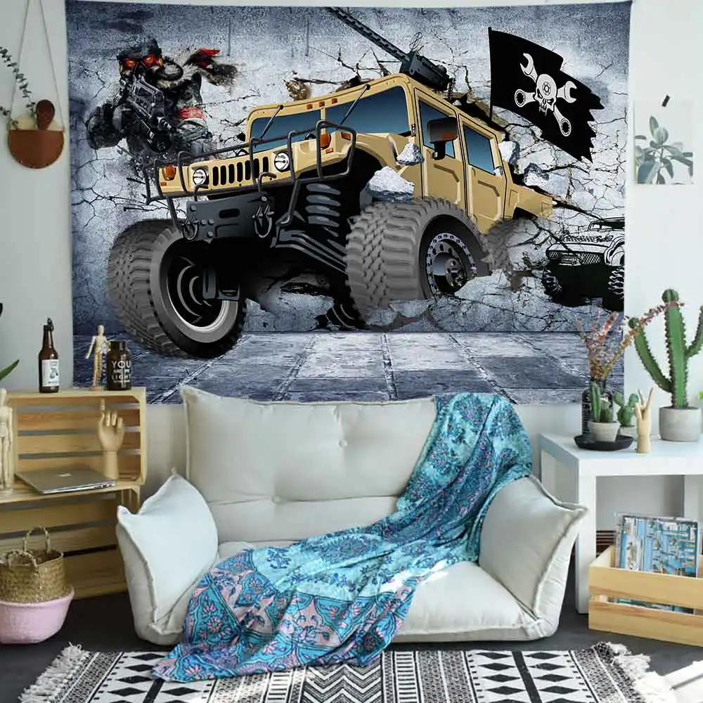 

Simсант, крутой автомобиль, грузовик, гобелен, космический корабль, молния, искусство, настенные подвесные гобелены для гостиной, спальни, дом...