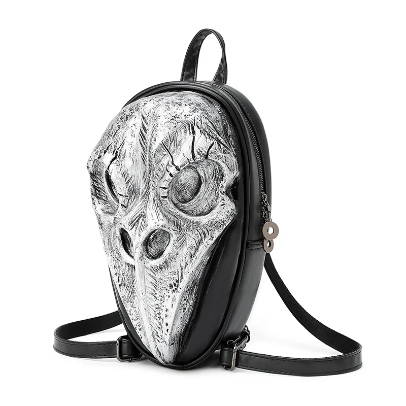 

Fashion 3D Embossed Shaped Bird Skull Backpack bags for Women Rock Bag whimsical Cool gifts Bag For Teenagers Halloween Bags
