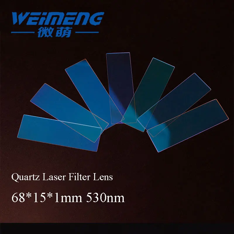 

Weimeng 2pcs/set 68*15*1mm 530nm laser filter lens JGS1 quartz for laser beauty machine Optical equipment laser machine