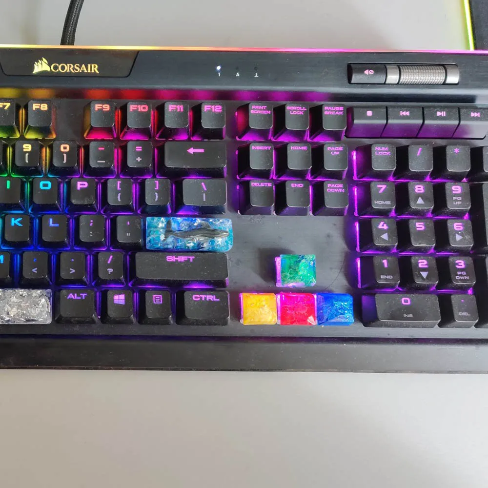 Индивидуальные смолы с подсветкой колпачки для Cherry Mx Переключатель механическая клавиатура DIY украшения драгоценный камень дизайн красный синий зеленый желтый
