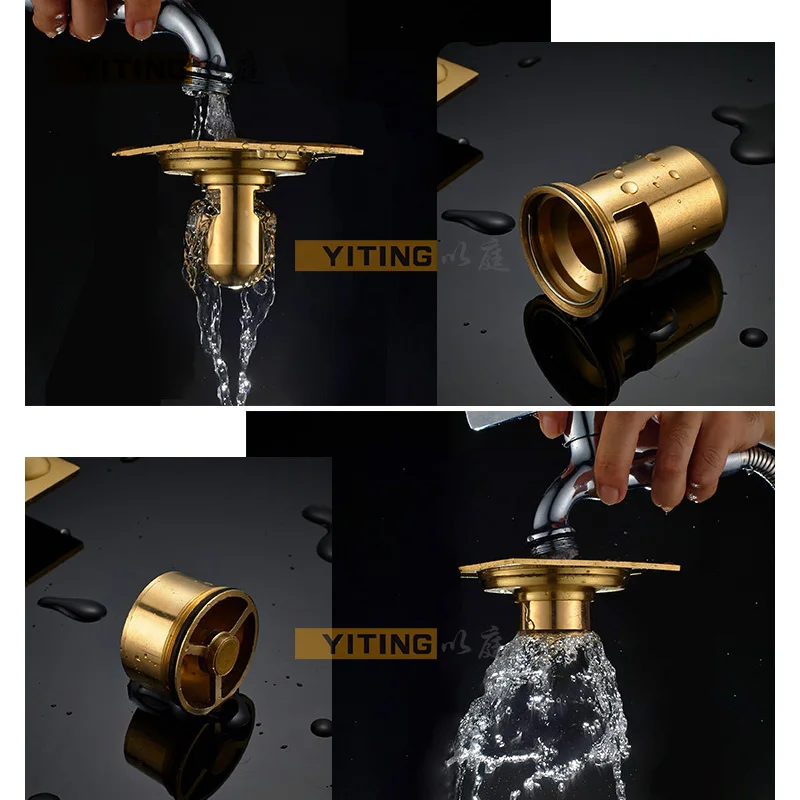 Латунный клапан для слива в полу с дезодорирующим клапаном Т-образное