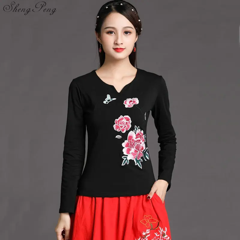 

Традиционная китайская блузка, рубашка, топы для женщин, воротник Мандарин, Восточная льняная Женская рубашка блузка, элегантный cheongsam Топ ...