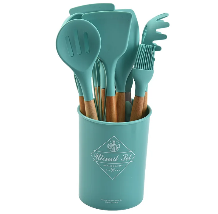 12 шт. набор силиконовых кухонных принадлежностей антипригарная лопата с