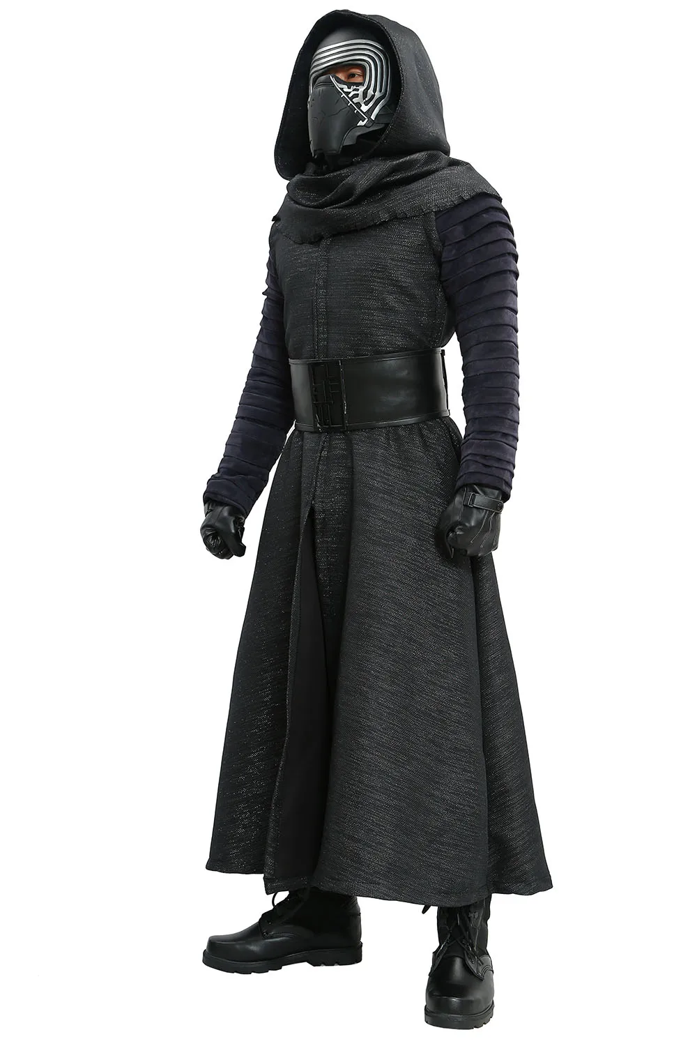 Kylo Ren костюм Звездные войны VII Пробуждение силы Косплей злодей Делюкс взрослых Хэллоуин костюм и маска ЧЕРНЫЙ распродажа скидка 45