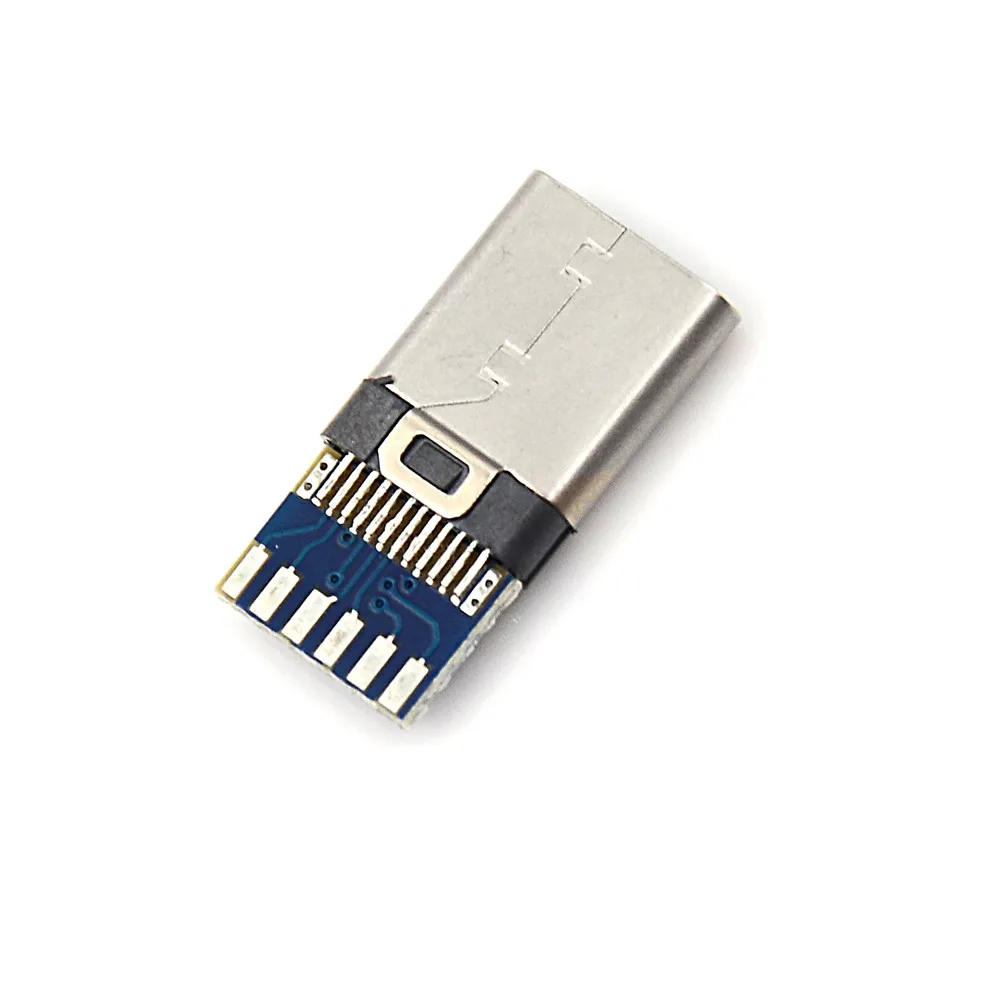 

2pcs USB 3.1 Type C Male DIY Solder Cable Plug Socket Attached PC Board SMT