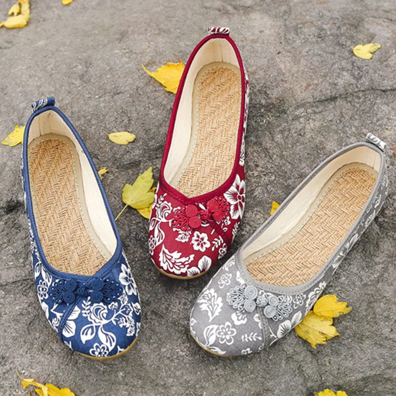 

Женские туфли на плоской подошве 2020, женские танцевальные туфли с вышивкой, женские удобные женские мокасины Ethinc, женская обувь из пеньки, ж...