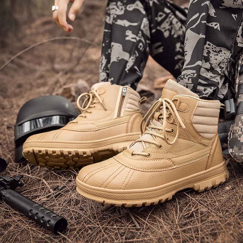 

Men's shoes autumn and winter mid-tube warm men's boots 2020 new outdoor field training military boots tactical boots