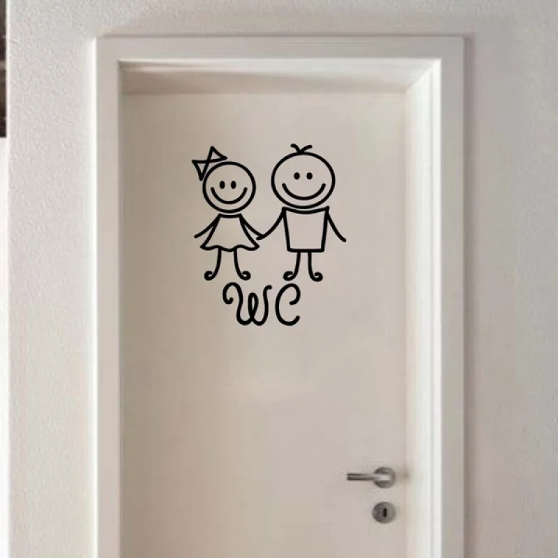 Мультяшная наклейка унитаза искусство Виниловая на стену человеческой куклы |