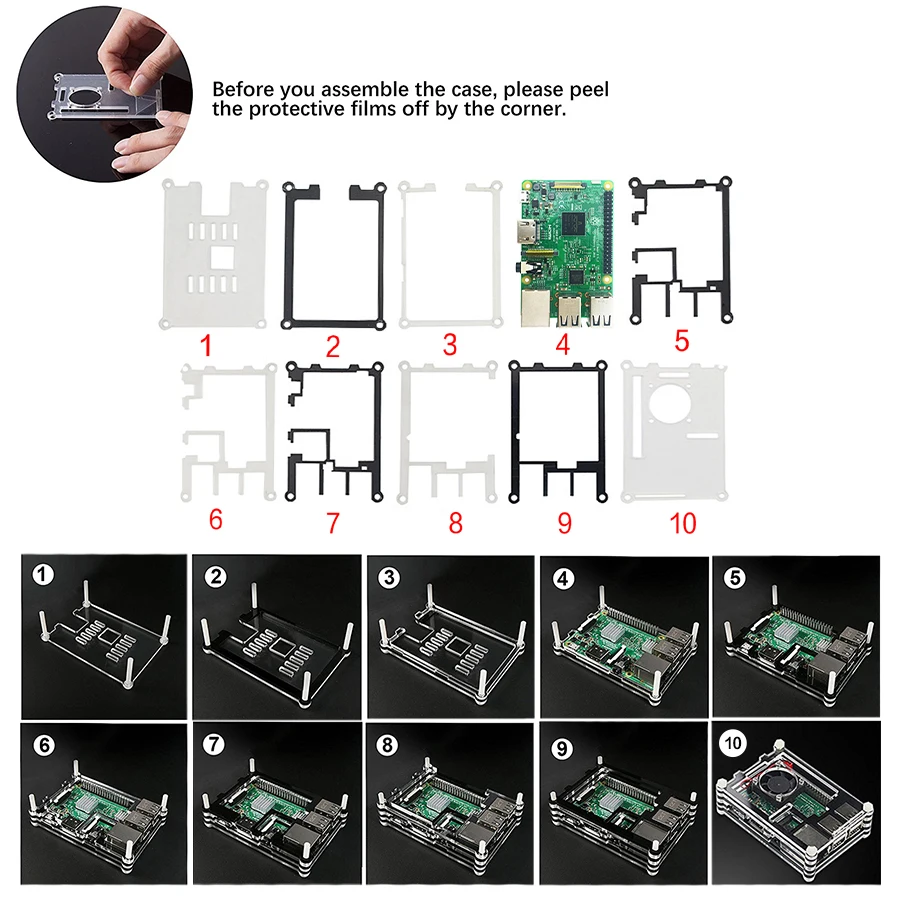 Чехол для телефона S ROBOT Raspberry Pi 4 с радиатором охлаждающим вентилятором usb кабелем