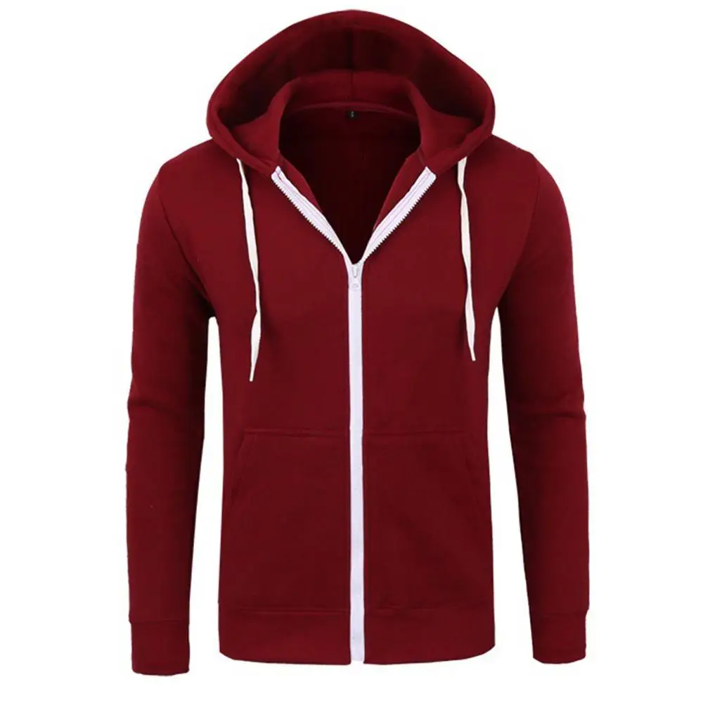 

Plus Size Men Thick Hooded Zip Sweatshirt Long Sleeve Muscle Warm Zip-Up Hoodie Gym Sports Casual Fit Autumn Clothes