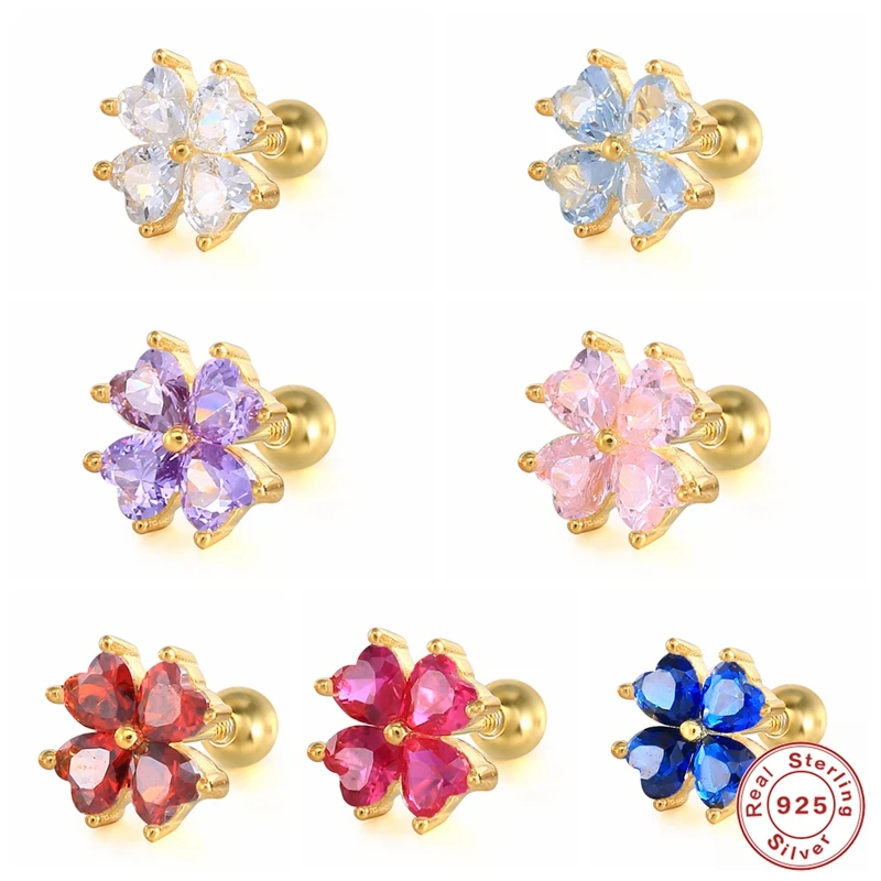 

Aide Мода 925 стерлингового серебра роскошный блестящий, украшенные разноцветными кристаллами цирконие серьги и кулон "Клевер", серьги со шпил...