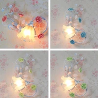 creative nordic garden staircase bedside wall lamp warm childrens room girl bedroom balcony aisle wall sconces home lighting