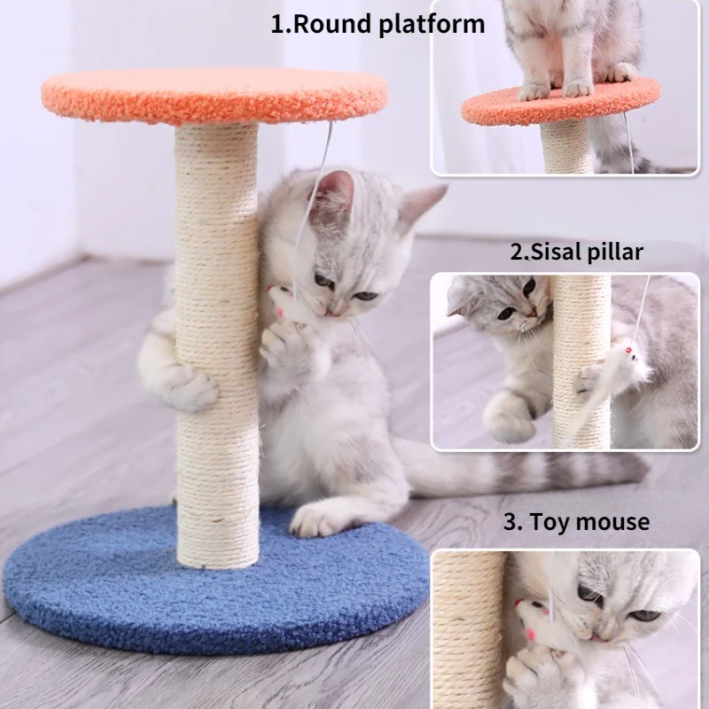 

Cat Climbing Rack Small Simple Multifunctional Cat Climbing Pole Pet Cat Grabbing Board Platform Claw Grinding Cat Toy Supplies