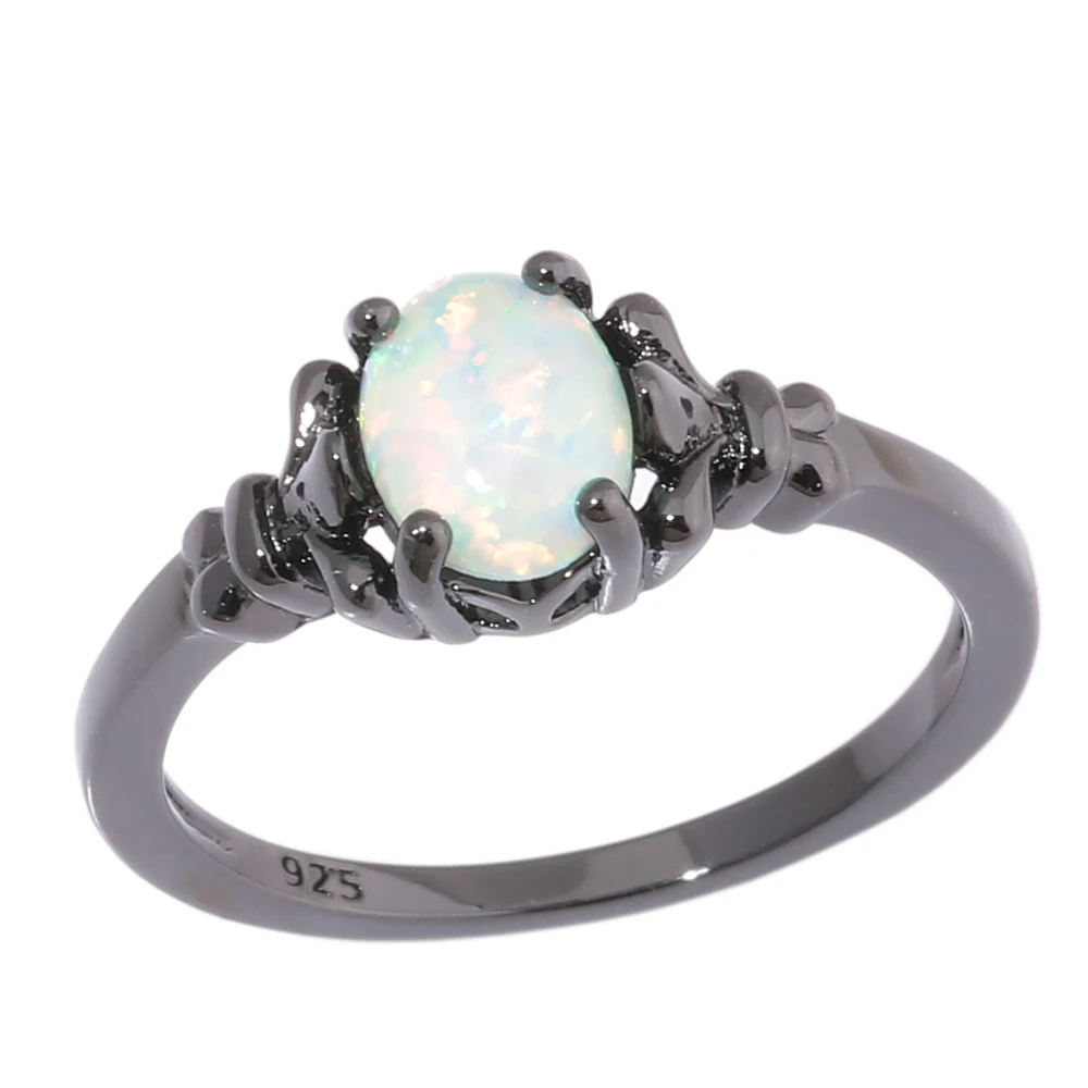 Женское кольцо для помолвки CiNily простое Золотое с зеленым огнем и опаловым