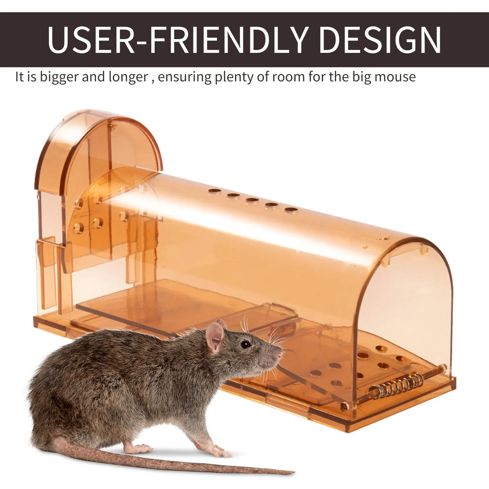 

2Pcs Reusable Rat Catching Traps Mice Mouse Traps Mousetrap Bait Snapping Rodent Catcher Garden Home Kitchen Gadget