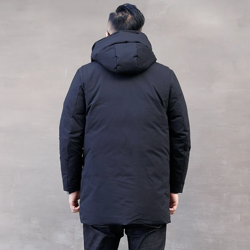 Пуховая куртка большого размера белого цвета на утином пуху зимнее пальто с