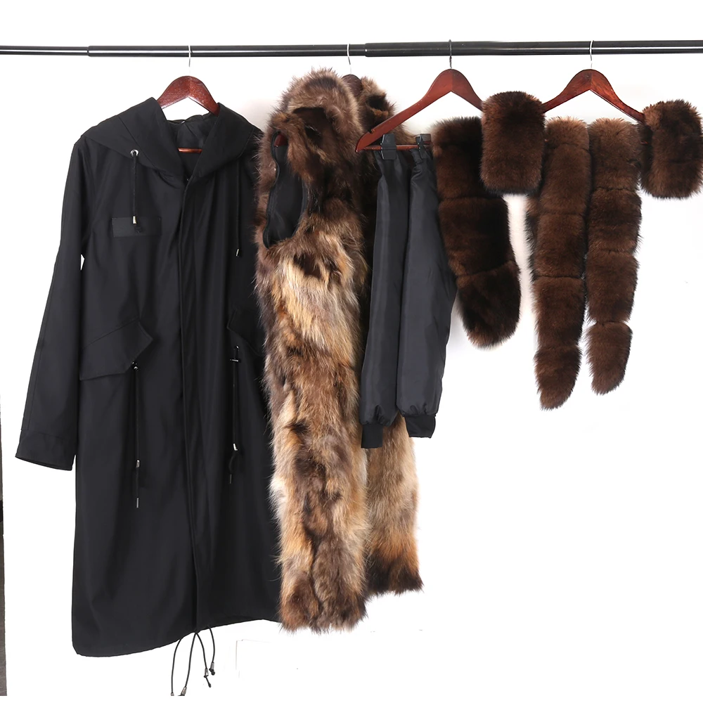 New Thicken Warm Waterproof Winter Jacket Women Real Fur Coat Casual X-long Parka Real Raccoon Fur Liner Hooded Streetwear enlarge