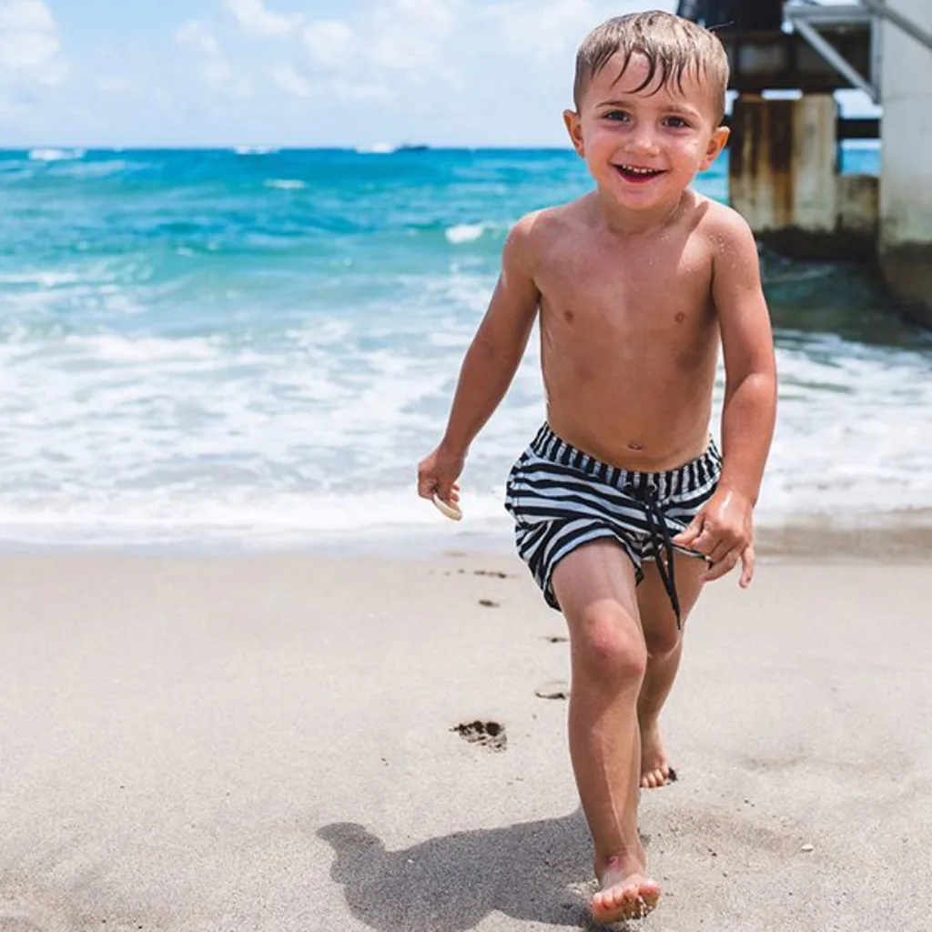 Шорты для девочек и мальчиков Детские шорты маленьких пляжные в полоску летняя
