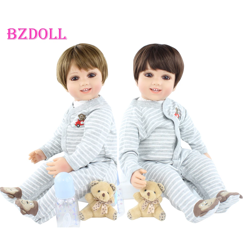 

BZDOLL 60 см силиконовая кукла новорожденный мальчик кукла малыш подарок на день рождения Детская игрушка для сна сопровождающие рост игрушки ...