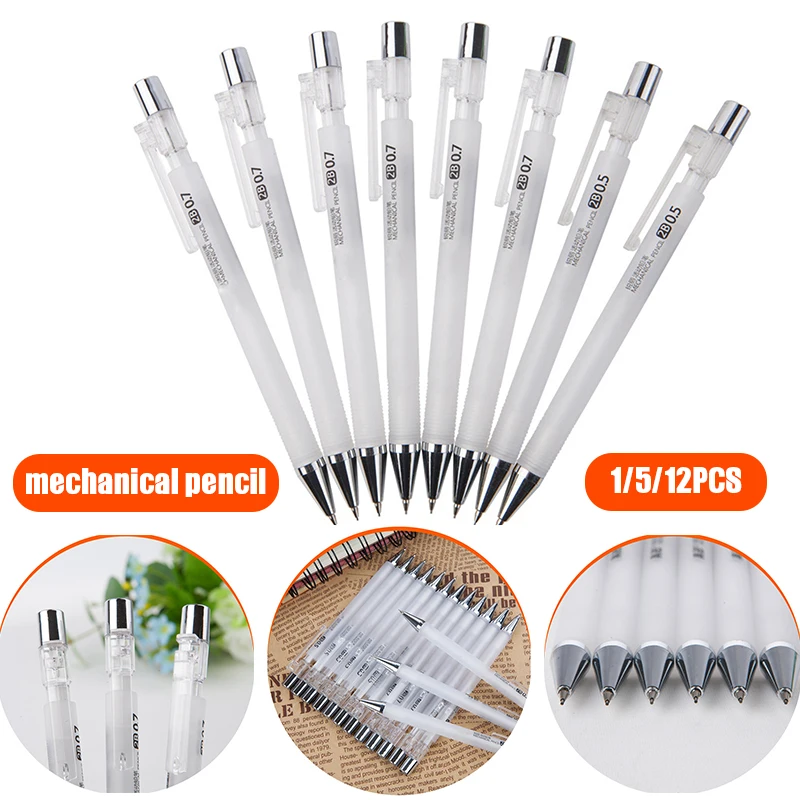 

1/5/12 Pcs Auto Lead Mechanical Pencil 2 0.7mm for Text Handwriting Drafting Sketching Illustrations EM88
