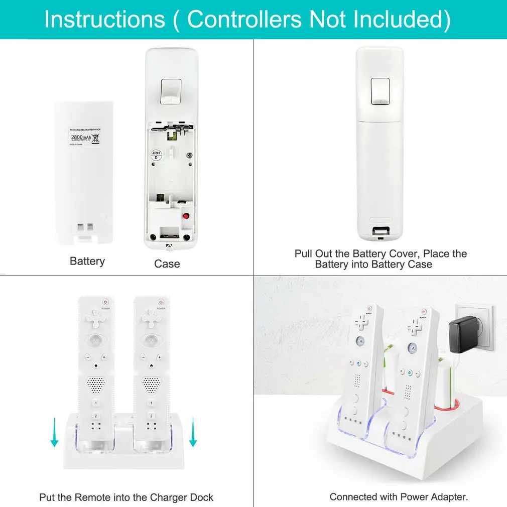 4 в 1 светодиодный пульт дистанционного управления зарядная док станция +