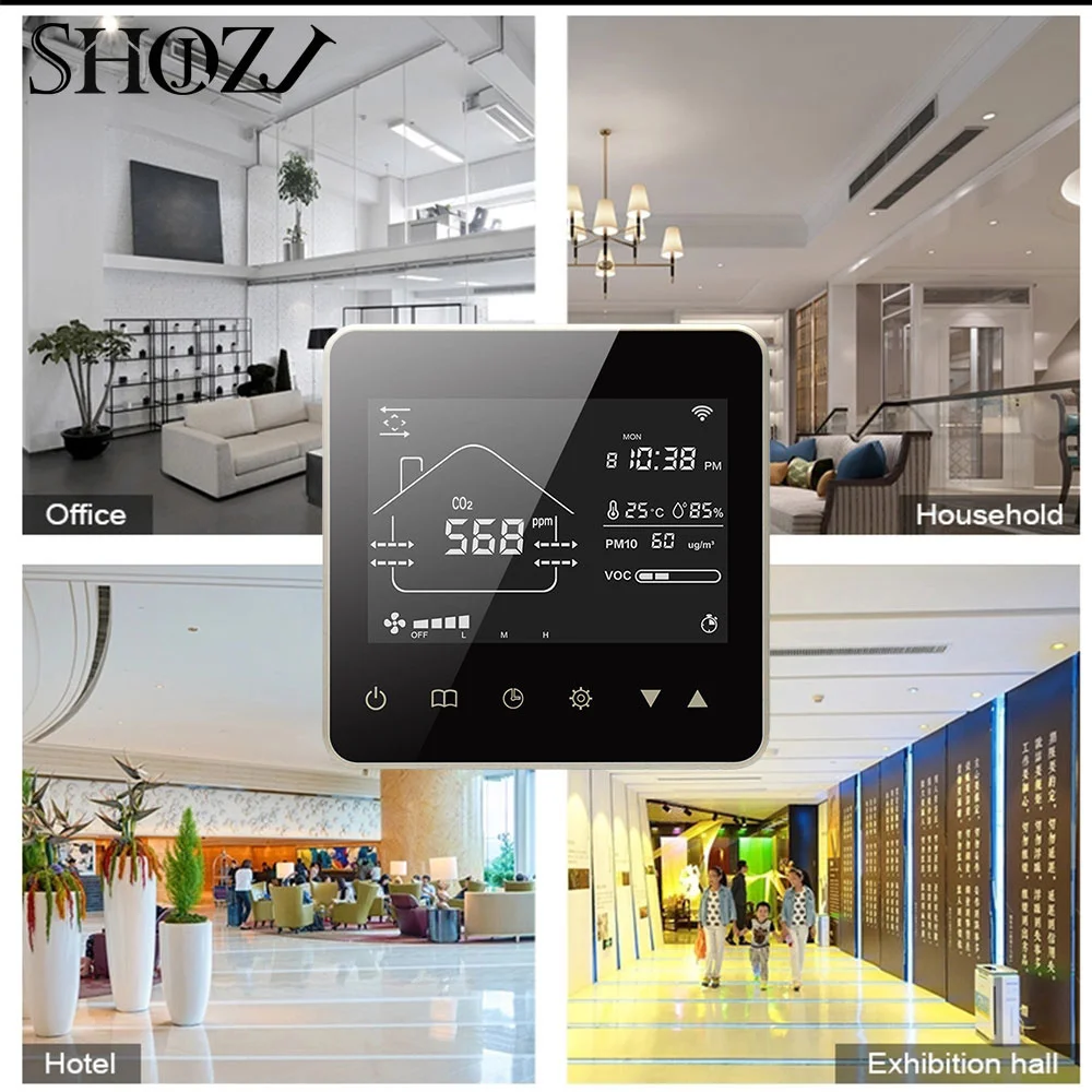 

Tuya Smart RS485 Controller Van PM2.5 CO2 Voc Temperature For Wifi Regulator Fan Control Hvac Ventilation System Air