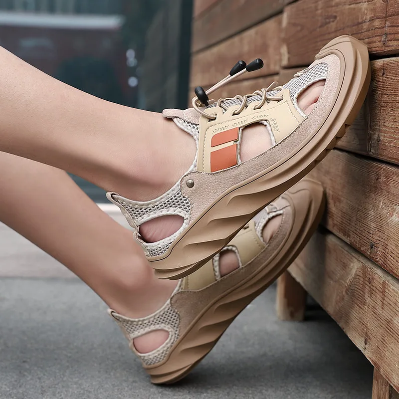 Сандалии мужские Нескользящие Уличная обувь для ходьбы пляжные удобные мягкие