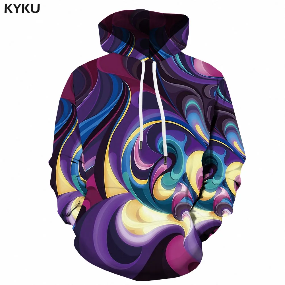 KYKU брендовые психоделические толстовки мужская толстовка с абстрактным