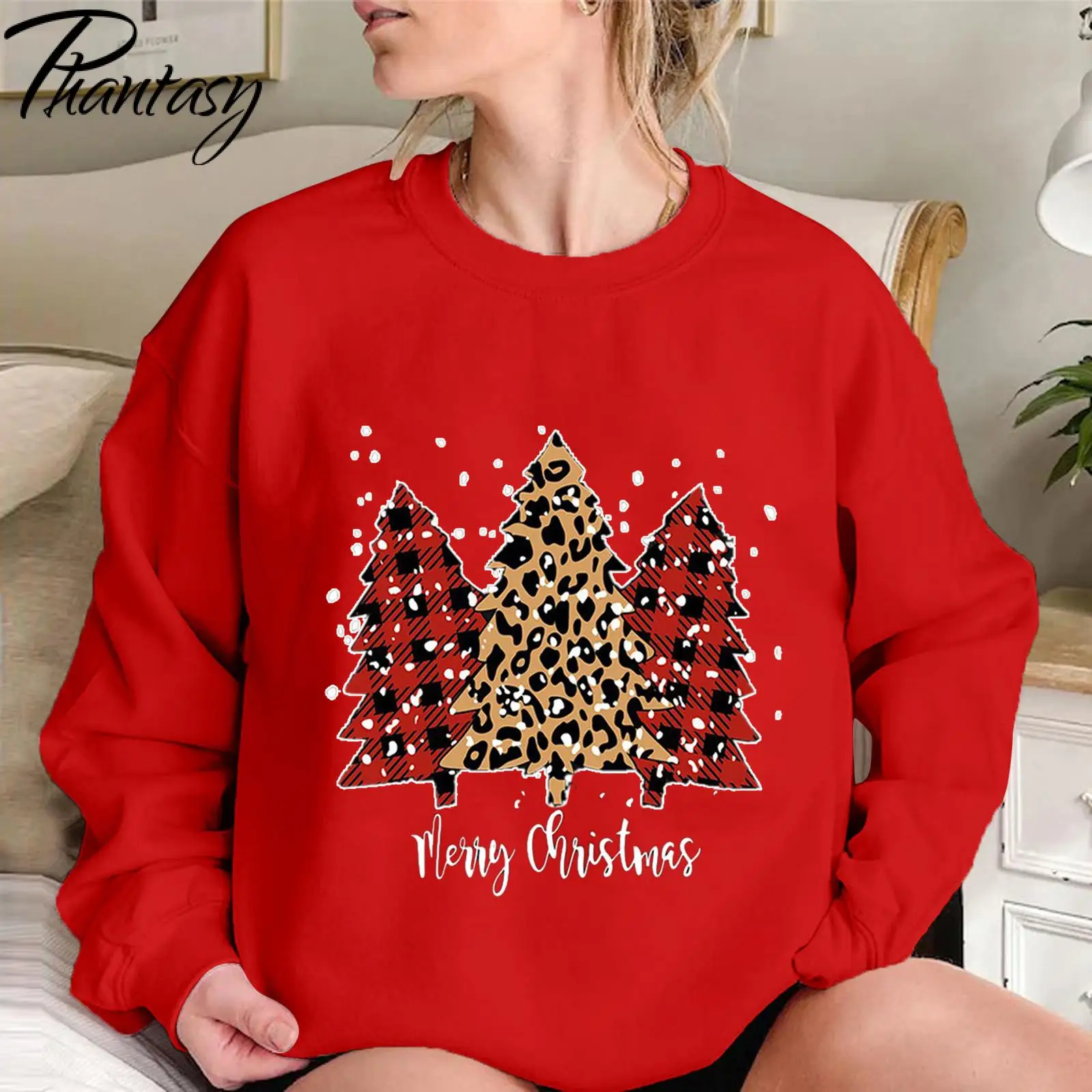 

Phantasy 2021 Christmas Ugly Sweaters for Couples Merry Christmas Printed Pullovers Casual Jerseys and Baseball Sweatshirts Tops