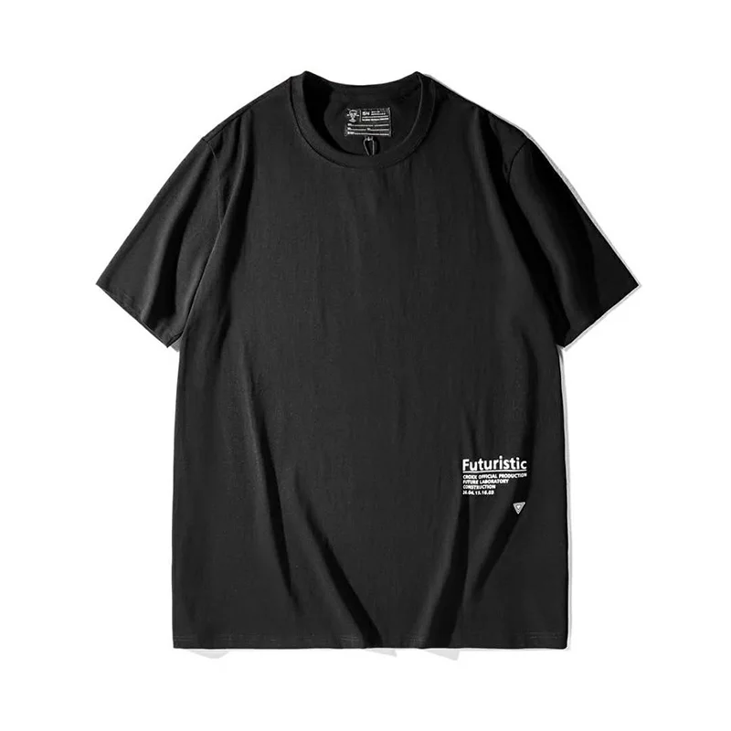 CROXX Techwear Мужская хлопковая футболка с графическим рисунком футуристический