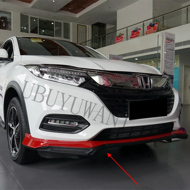 Для Honda HRV VEZEL 3 шт. автомобильный передний нижний бампер диффузор для губ и 1 шт. задний бампер спойлер Комплект кузова
