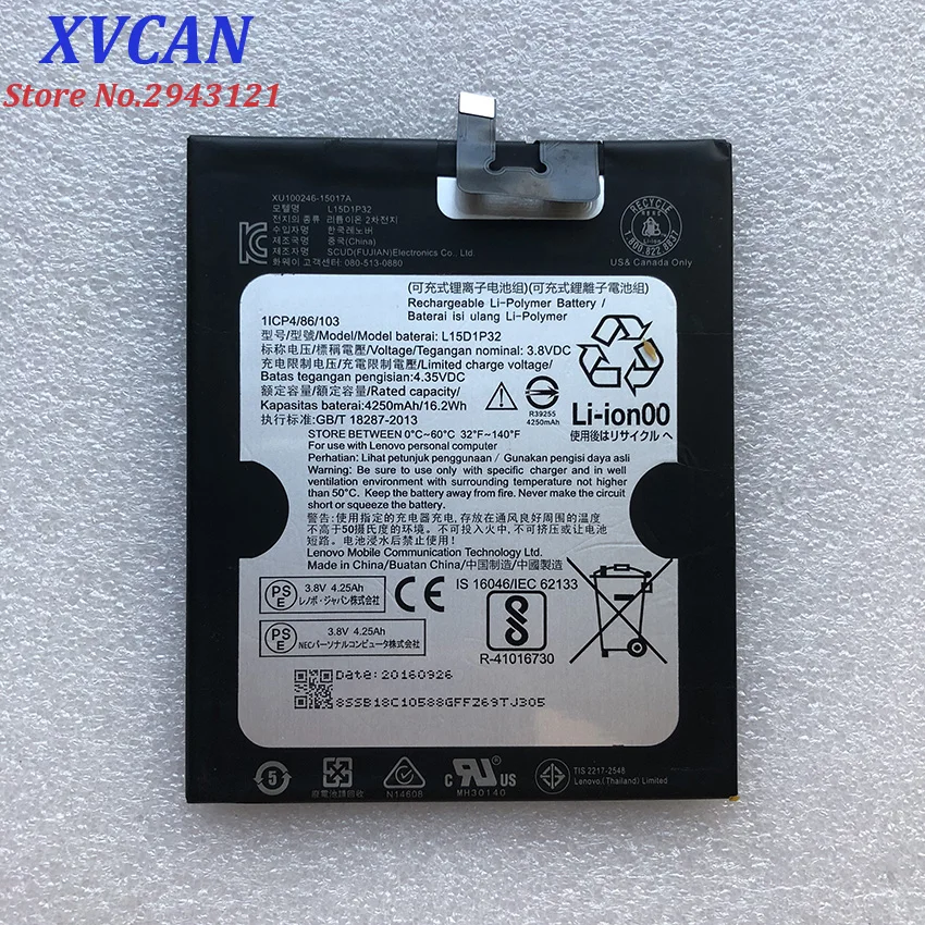 

High Quality Original L15D1P32 4250mAh Battery For Lenovo Tab 3 8 Plus TB-8703F 8703N 8703 PB1-750N PB1 750N