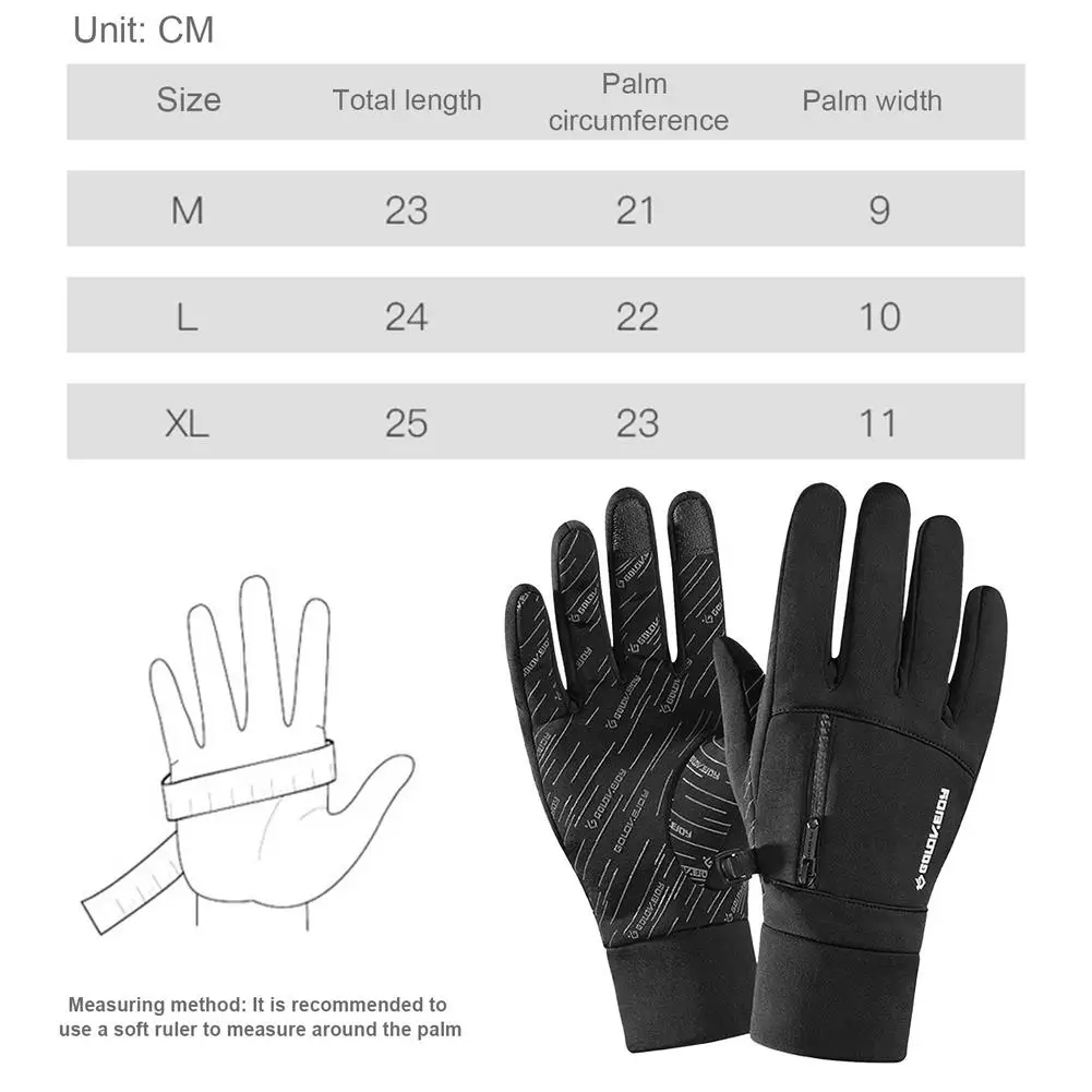 

Winter Warm Touch Screen Fishing Man Gloves Waterproof Cycling Windproof Non-Slip Fashion Black Gloves