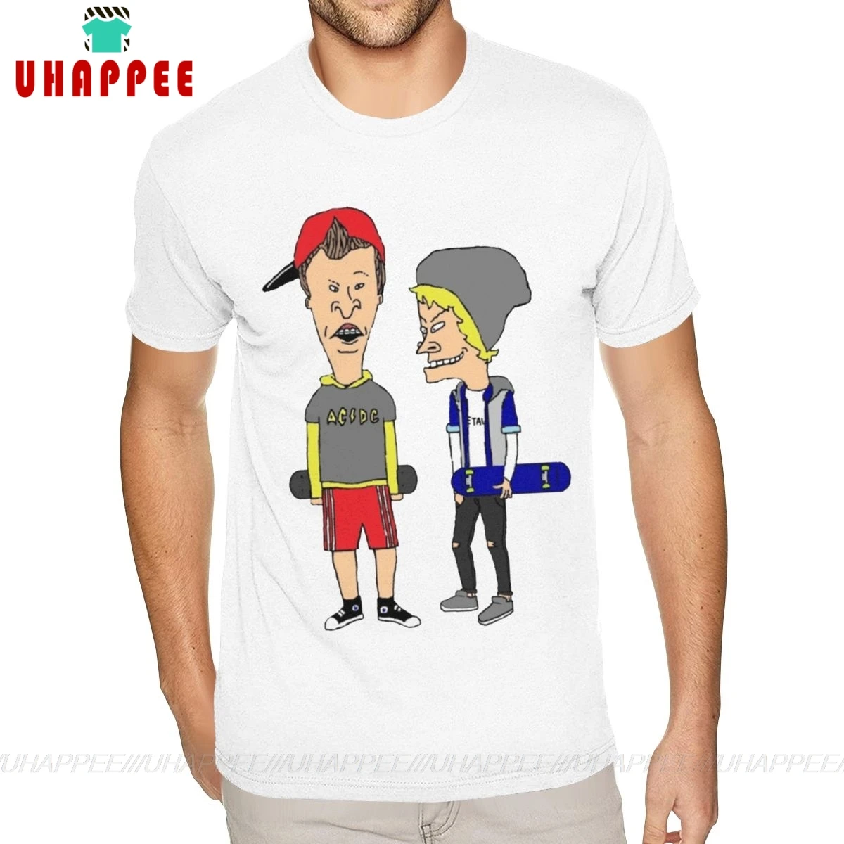 Хлопковая футболка с коротким рукавом и круглым вырезом|Мужские футболки| |