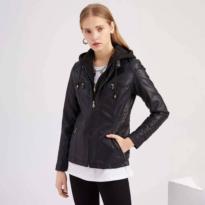 

2022 зимняя куртка из искусственной кожи, женское повседневное Свободное пальто, Женская Базовая куртка, водонепроницаемая ветрозащитная же...