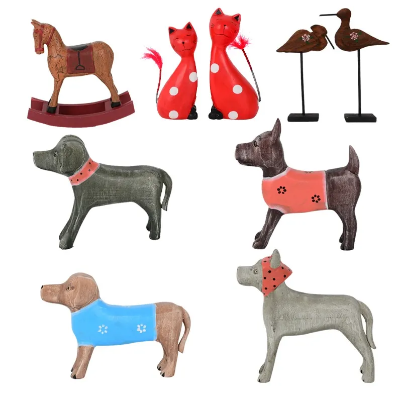 

Wooden Toys Montessori Animal Children's Handmade Creative Home Decorations Props Baby DIY Ornaments Gift Puzzle Building Blocks