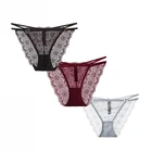 Трусы женские кружевные из дышащей ткани, 3 шт., трусики с ремешками