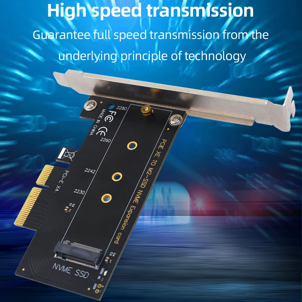 Плата адаптера TISHRIC M.2 NVME-PCIE 4X с одним портом Поддержка жесткого диска 2230/2242/2260/2280 M2